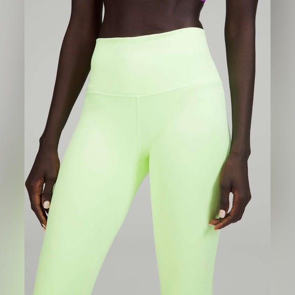 Lululemon Align High Rise Waist Neon Yellow Sport Full Length Leggings Size 8 - Picture 2 of 8